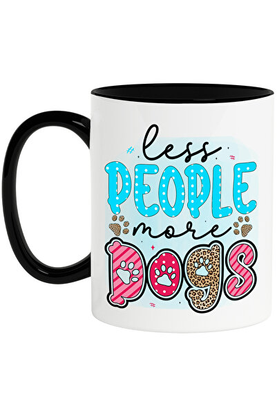 StoryGift Romania Cana cu mesajul "Less People, More Dogs", caine, animal de ...