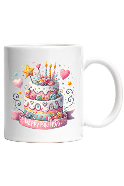 StoryGift Romania Cana cu un tort delicios cu mesajul "Happy birthday" | ilus...