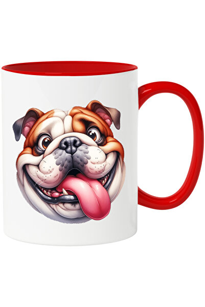 StoryGift Romania Mug with a dog's head | illustration | cheerful | tongue ou...