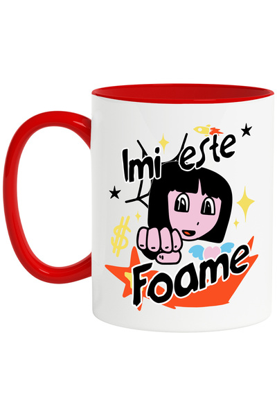 StoryGift Romania Cana Fata desene animate text imi e foame mancare, 330ml, C...