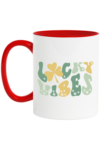 StoryGift Romania Cana cu trifoi cu patru foi si textul in engleza "Lucky vib...