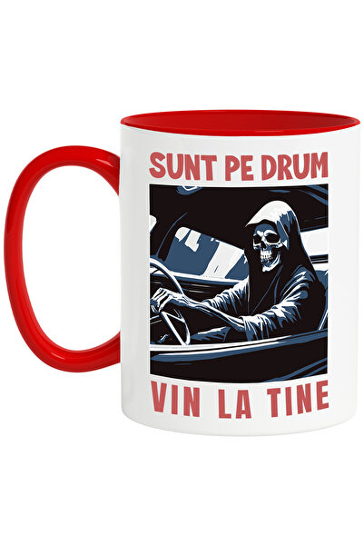 StoryGift Romania Cana vin la tine moartea e pe drum in masina, 330ml, Cerami...