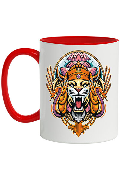 StoryGift Romania Cana Cu Leu, Serpi, Portret, Aztec, Sulite, Fum, Multicolor...