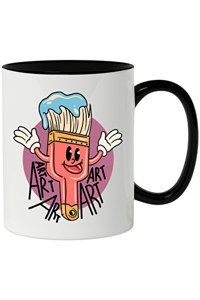 StoryGift Romania Cana Cu Mesaj In Engleza Art, Pensula, Vopsea, Manusi, Cerc...