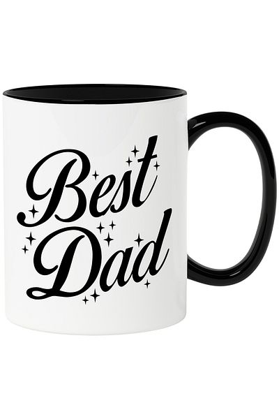 StoryGift Romania Cana cu Text in Engleza Best Dad, Cel mai Bun Tata, Luminite, Cana Inscriptionat, Cu Maner Negru