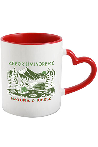 StoryGift Romania Cana arborii îmi vorbesc natura o iubesc, 330ml, Ceramica c...