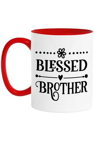 StoryGift Romania Cana cu inimioara si textul in engleza "Blessed brother" - ...
