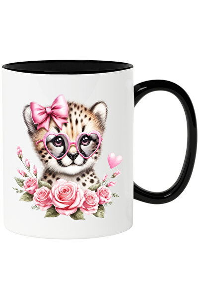 StoryGift Romania Cana cu o femela ghepard micuta | ilustratie | trandafiri |...