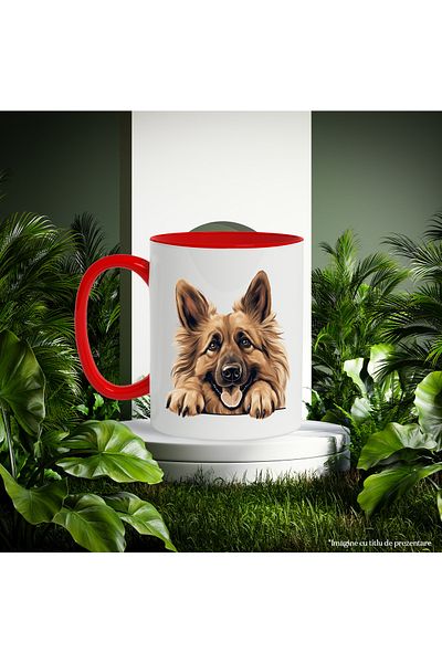 StoryGift Romania Mug with a furry dog ​​| happiness | playful | claws | paws | for lovers, With ,STG.
