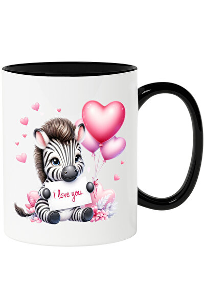 StoryGift Romania Cana cu o zebra cu mesajul "I love you" | ilustratie | balo...