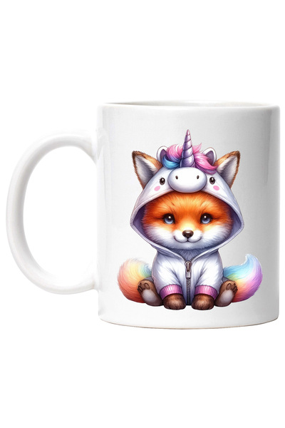 StoryGift Romania Cana cu o vulpe in costum de unicorn, ilustratie, vesela, p...