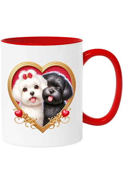 StoryGift Romania Cana cu o catelusa alba si un catel negru | ilustratie | ca...