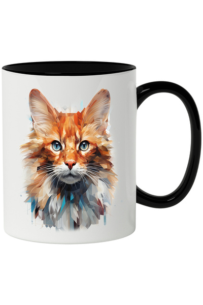 StoryGift Romania Cana Cu Pisica, Animal De Companie, Geometric, Ilustratie, ...