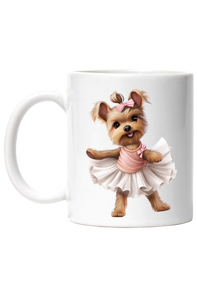 StoryGift Romania Cana cu Yorkshire Terrier, caine, animal de companie, ilust...