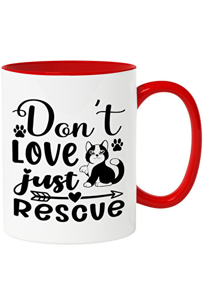 StoryGift Romania Cana cu o pisica si labute cu mesajul "Nu iubi, doar salvea...