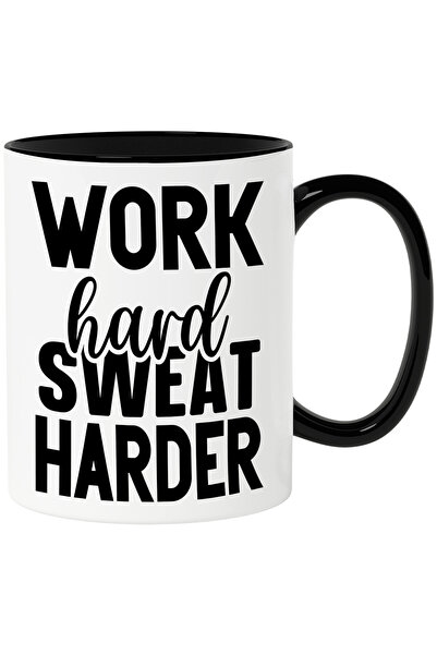 StoryGift Romania Cana cu textul "Work hard, sweat harder" - munceste din gre...