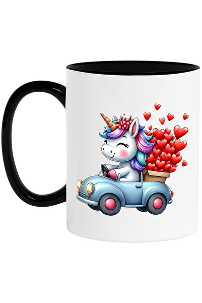 StoryGift Romania Cana cu un unicorn care conduce o masinuta, ilustratie, cut...