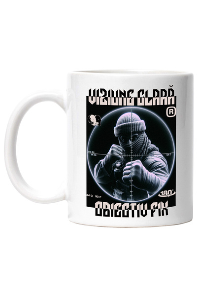 StoryGift Romania Cana Om bataus talhar Viziune clară, obiectiv fix!, 330ml, Ceramic cu Maner Alb, Cu Maner Alb