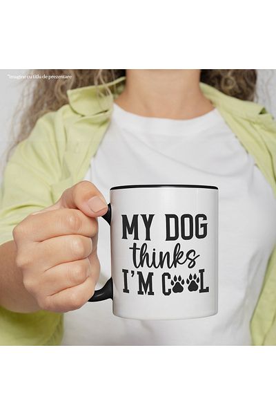 StoryGift Romania Mug for dog lovers with the message "My dog ​​thinks I'm a smart one" with, With