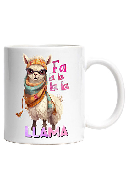StoryGift Romania Cana cu lama cu mesajul "Fa La La La La Llama", esarfa, och...