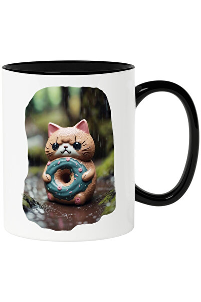 StoryGift Romania Cana cu Portret Figurina Pisica, Pisica Portocalie cu Gogoa...