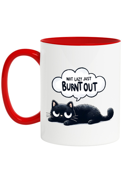 StoryGift Romania Cana cu o pisica neagra care sta intinsa cu mesajul "Not la...