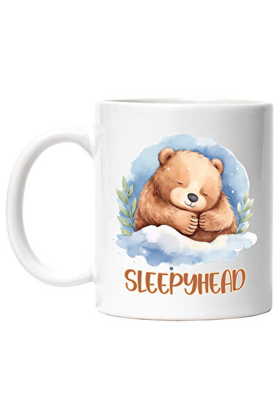 StoryGift Romania Cana cu un urs care doarme cu mesajul "Sleepyhead", ilustra...