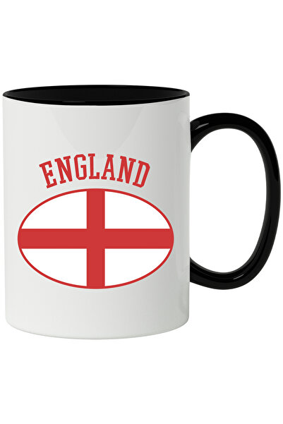 StoryGift Romania Cana Cu Mesaj In Engleza England, Anglia, Steag, Oval, Multicolor 330 ml, Cerami, Cu Maner Negru