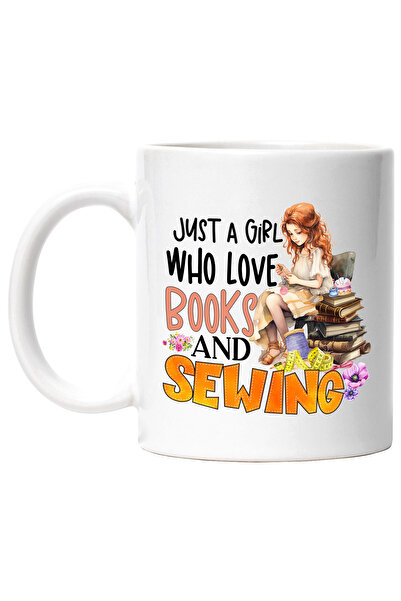 StoryGift Romania Cana cu mesajul "Just a girl who loves books and and sewing...