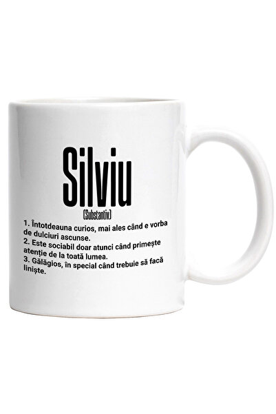 StoryGift Romania Cana Cu Numele Silviu, Cu Mesaj Amuzant, Curios, Sociabil, ...