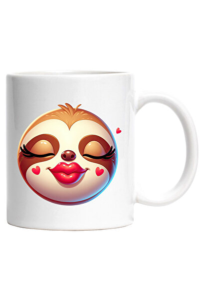 StoryGift Romania Cana cu o femela sloth/lenesa care da un pupic | ilustratie...