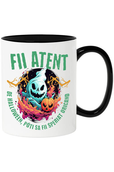 StoryGift Romania Cana cu Fantoma Horror Dovleac De Hallowen Text Fii Atent D...