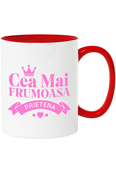 StoryGift Romania Cana cu Coroana Regala De Printesa Inimioare Roz Text Cea M...