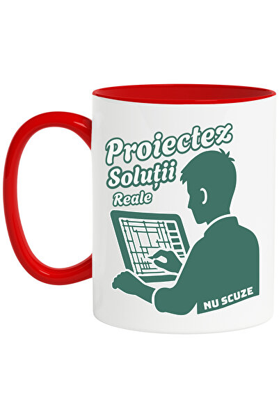 StoryGift Romania Cana Arhitect Cu Tableta Text Proiectez solutii, nu scuze, ...