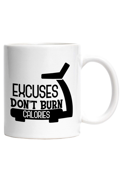 StoryGift Romania Cana cu textul "Scuzele nu ard caloriile" - banda de alerga...