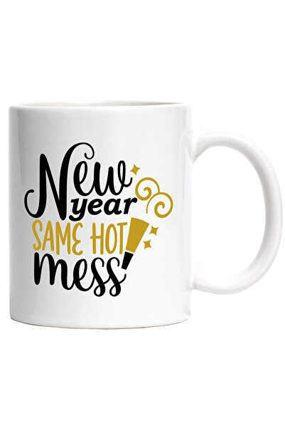 StoryGift Romania Cana Cu Text in Engleza New Year Same Hot Mess, An Nou, Inc...