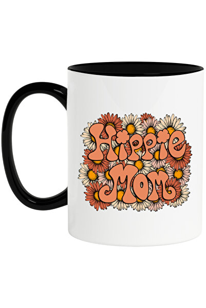 StoryGift Romania Cana cu flori cu mesajul "Hippie mom", stilul hippie, cultu...