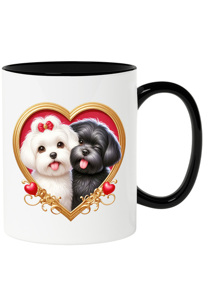 StoryGift Romania Cana cu o catelusa alba si un catel negru | ilustratie | ca...