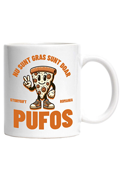 StoryGift Romania Cana cu Felie De Pizza Peperoni Cu Sneakers Rosii Text Haio...