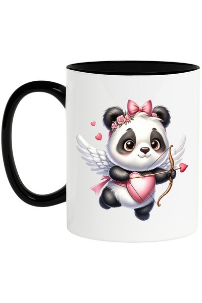 StoryGift Romania Cana cu un ursulet Panda Cupidon care trage cu arcul | ilus...