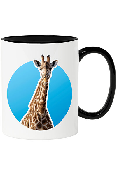 StoryGift Romania Cana cu Portret Girafa, Girafa Frumoasa si Mare, Fundal Alb...