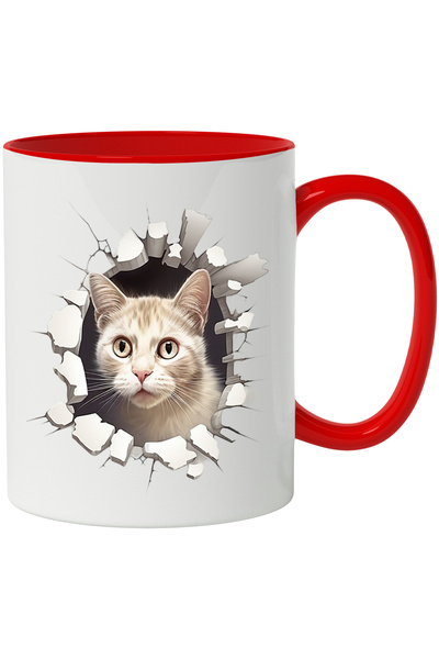 StoryGift Romania Cana Pisica Iesind din cana, Sparta, Design 3D, 330ml, Cera...