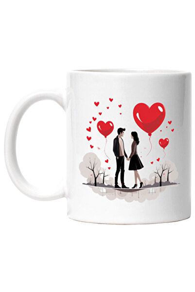 StoryGift Romania Cana cu o femeie si un barbat care se tin de maini, ilustra...