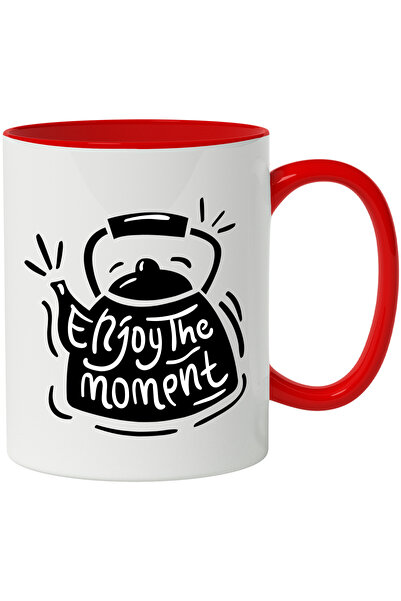 StoryGift Romania Cana Cu Mesaj In Engleza Enjoy The Moment, Ceainic, Ceai, B...