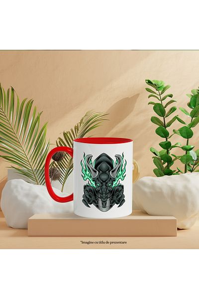 StoryGift Romania Mug With Dragon, Claws, Horns, Flames, Mecha, Robot, SF, Multicolor 330 ml, Ce, Cu, STG
