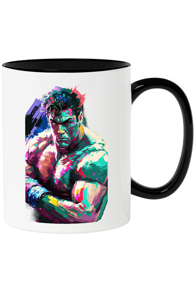 StoryGift Romania Cana cu Luptator, Barbat Musculos, Arta Abstracta, Ceramica...