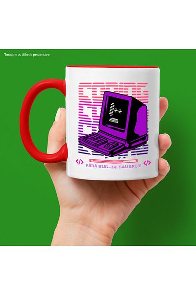 StoryGift Romania Calculator Mug Vintage Text No Bugs Or Errors Programmers, 330ml, Ceramic, With,STG.