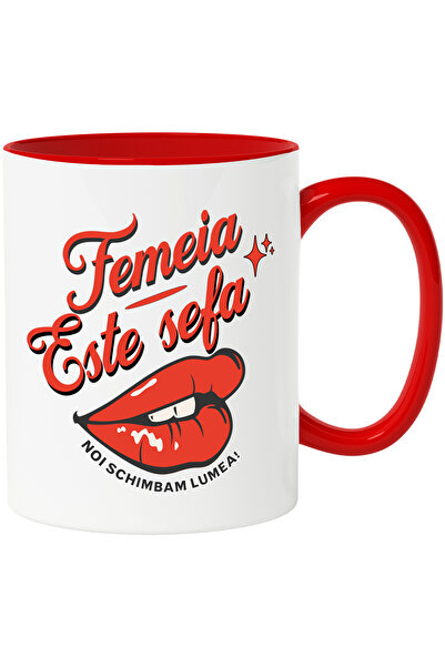 StoryGift Romania Cana Buze De Femeie Text Femeia este Sefa Noi Conducem Lume...