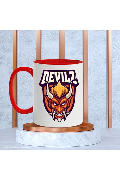 StoryGift Romania Devilz Message Mug, Emblem, Devil, Demon, Horns, Fangs, Multicolor 330 ml, , With ,STG