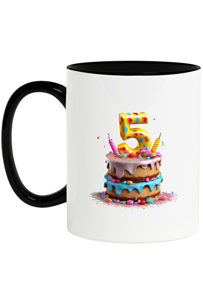 StoryGift Romania Cana cu un tort cu cifra 5, ilustratie, pentru copii, anive...